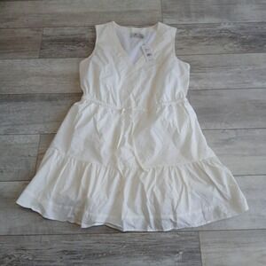Vineyard Vines Womens Harbor Seersucker Dress White Sleeveless Size L
